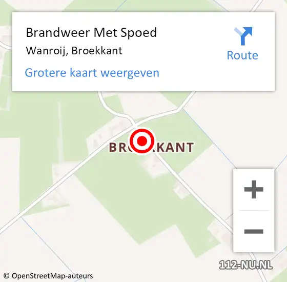 Locatie op kaart van de 112 melding: Brandweer Met Spoed Naar Wanroij, Broekkant op 9 mei 2018 14:15