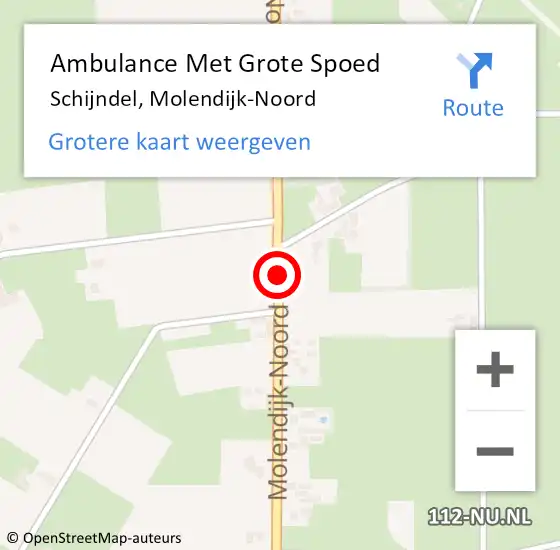 Locatie op kaart van de 112 melding: Ambulance Met Grote Spoed Naar Schijndel, Molendijk-Noord op 9 mei 2018 14:47