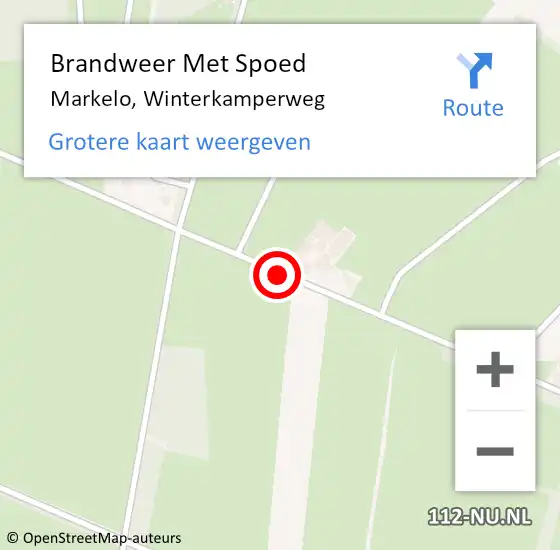 Locatie op kaart van de 112 melding: Brandweer Met Spoed Naar Markelo, Winterkamperweg op 9 mei 2018 15:10