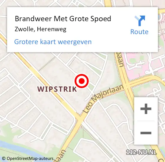 Locatie op kaart van de 112 melding: Brandweer Met Grote Spoed Naar Zwolle, Herenweg op 9 mei 2018 16:05