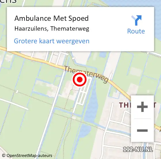 Locatie op kaart van de 112 melding: Ambulance Met Spoed Naar Haarzuilens, Thematerweg op 9 mei 2018 16:06