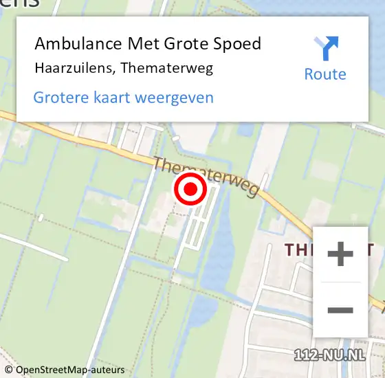 Locatie op kaart van de 112 melding: Ambulance Met Grote Spoed Naar Haarzuilens, Thematerweg op 9 mei 2018 16:30