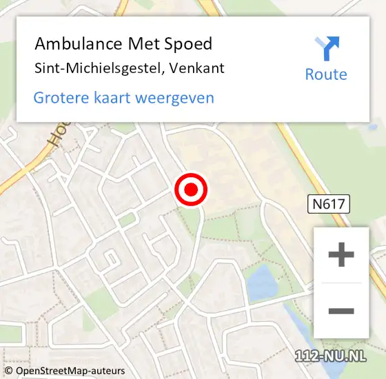 Locatie op kaart van de 112 melding: Ambulance Met Spoed Naar Sint-Michielsgestel, Venkant op 9 mei 2018 17:08