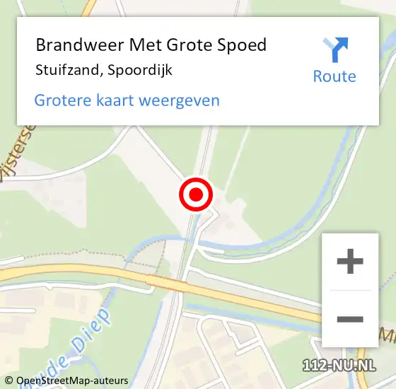 Locatie op kaart van de 112 melding: Brandweer Met Grote Spoed Naar Stuifzand, Spoordijk op 9 mei 2018 17:37