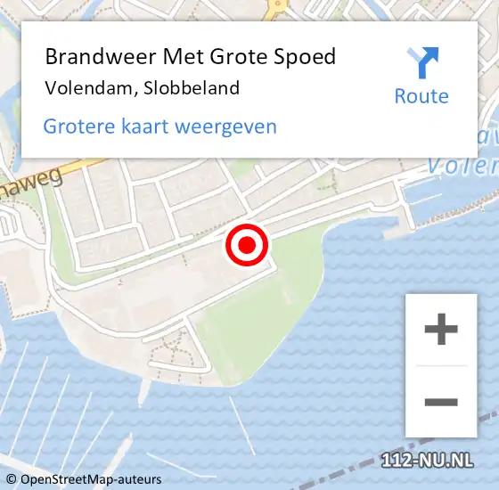 Locatie op kaart van de 112 melding: Brandweer Met Grote Spoed Naar Volendam, Slobbeland op 9 mei 2018 17:59