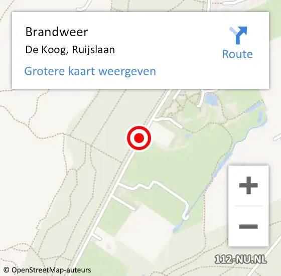 Locatie op kaart van de 112 melding: Brandweer De Koog, Ruijslaan op 9 mei 2018 18:41