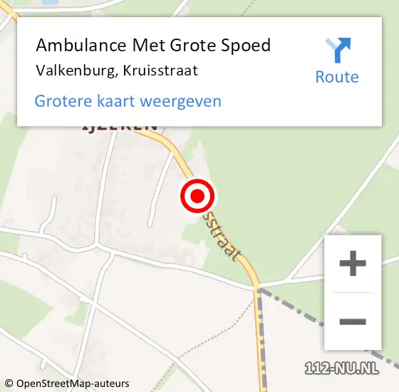 Locatie op kaart van de 112 melding: Ambulance Met Grote Spoed Naar Valkenburg, Kruisstraat op 24 februari 2014 17:57