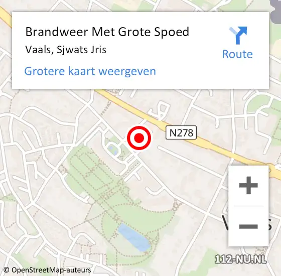 Locatie op kaart van de 112 melding: Brandweer Met Grote Spoed Naar Vaals, Sjwats Jris op 9 mei 2018 20:27