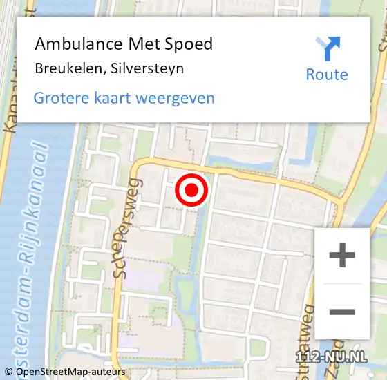 Locatie op kaart van de 112 melding: Ambulance Met Spoed Naar Breukelen, Silversteyn op 9 mei 2018 20:55