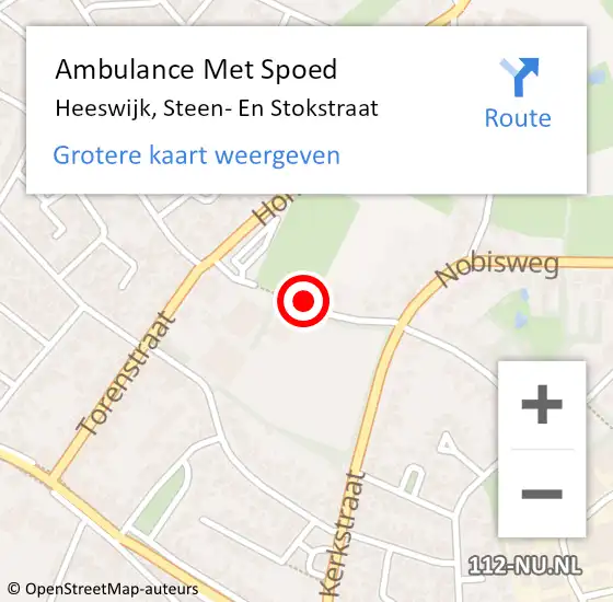 Locatie op kaart van de 112 melding: Ambulance Met Spoed Naar Heeswijk, Steen- En Stokstraat op 9 mei 2018 22:11