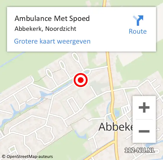 Locatie op kaart van de 112 melding: Ambulance Met Spoed Naar Abbekerk, Noordzicht op 10 mei 2018 00:38