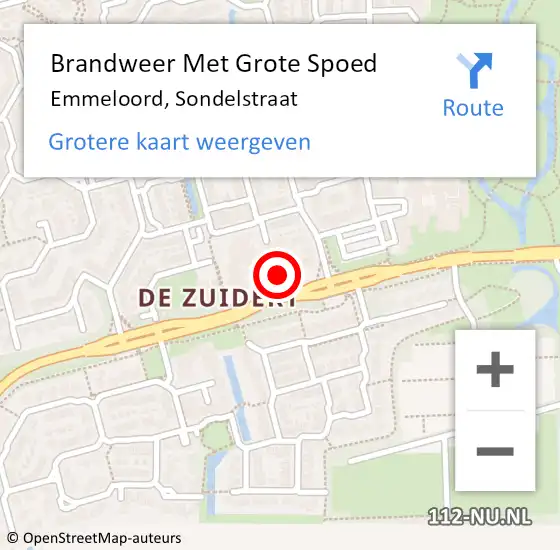 Locatie op kaart van de 112 melding: Brandweer Met Grote Spoed Naar Emmeloord, Sondelstraat op 10 mei 2018 02:22