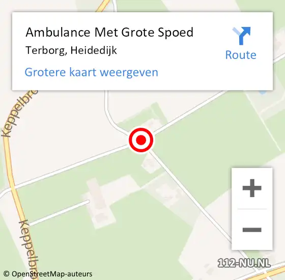 Locatie op kaart van de 112 melding: Ambulance Met Grote Spoed Naar Terborg, Heidedijk op 10 mei 2018 05:10