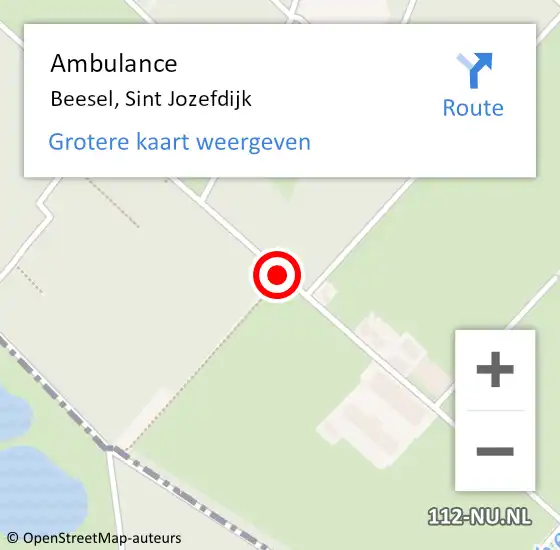 Locatie op kaart van de 112 melding: Ambulance Beesel, Sint Jozefdijk op 10 mei 2018 08:53