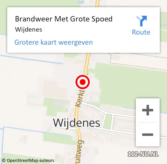 Locatie op kaart van de 112 melding: Brandweer Met Grote Spoed Naar Wijdenes op 10 mei 2018 08:53