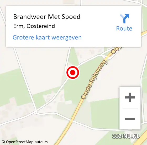 Locatie op kaart van de 112 melding: Brandweer Met Spoed Naar Erm, Oostereind op 10 mei 2018 13:49