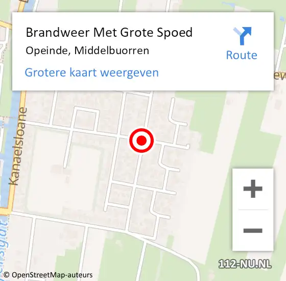 Locatie op kaart van de 112 melding: Brandweer Met Grote Spoed Naar Opeinde, Middelbuorren op 10 mei 2018 14:18