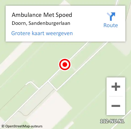 Locatie op kaart van de 112 melding: Ambulance Met Spoed Naar Doorn, Sandenburgerlaan op 10 mei 2018 14:55