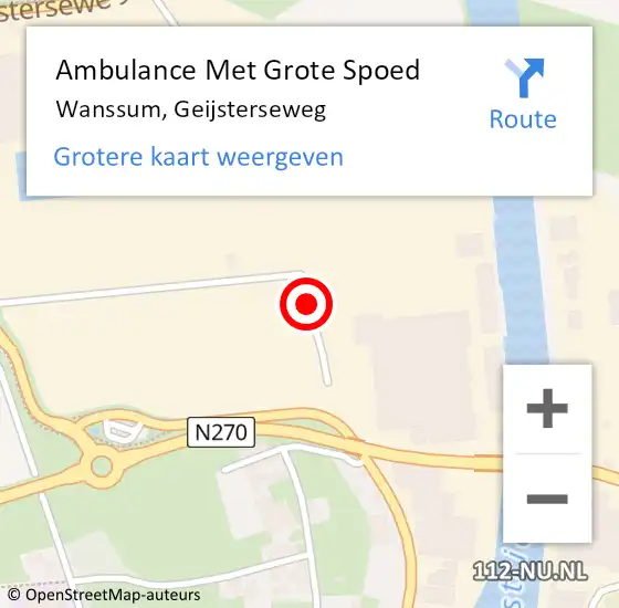 Locatie op kaart van de 112 melding: Ambulance Met Grote Spoed Naar Wanssum, Geijsterseweg op 10 mei 2018 16:00