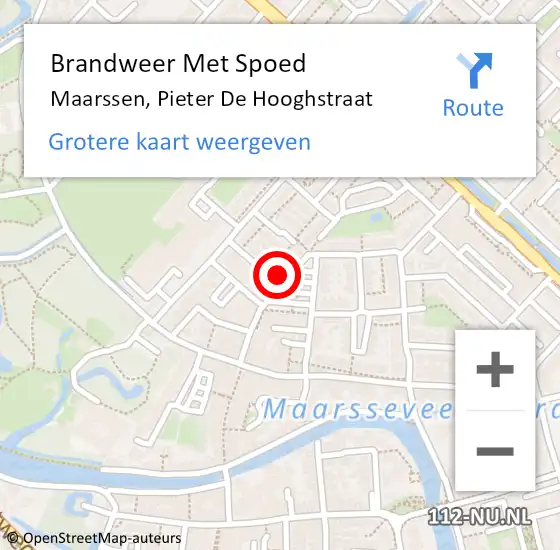 Locatie op kaart van de 112 melding: Brandweer Met Spoed Naar Maarssen, Pieter De Hooghstraat op 10 mei 2018 19:00