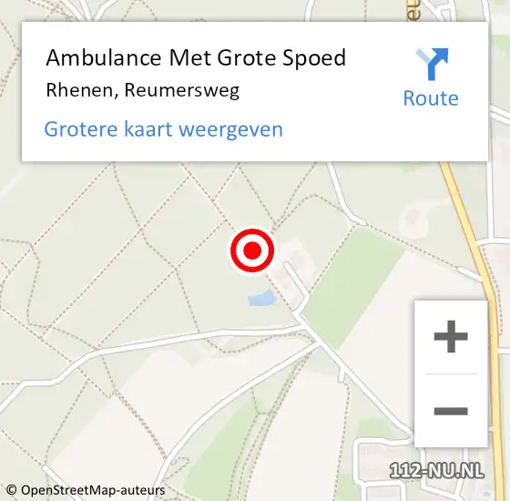 Locatie op kaart van de 112 melding: Ambulance Met Grote Spoed Naar Rhenen, Reumersweg op 10 mei 2018 20:15