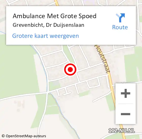 Locatie op kaart van de 112 melding: Ambulance Met Grote Spoed Naar Grevenbicht, Dr Duijsenslaan op 23 september 2013 14:46