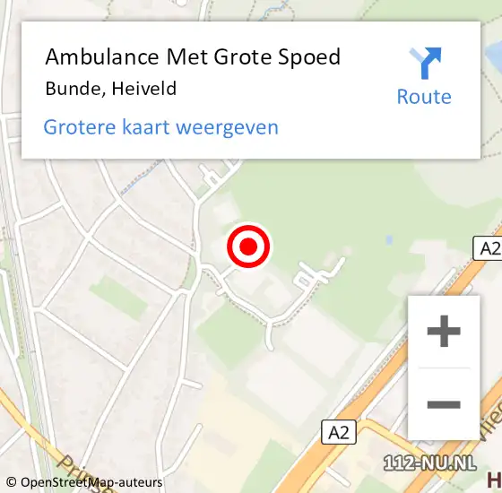 Locatie op kaart van de 112 melding: Ambulance Met Grote Spoed Naar Bunde, Heiveld op 24 februari 2014 19:10