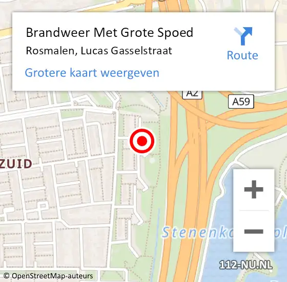 Locatie op kaart van de 112 melding: Brandweer Met Grote Spoed Naar Rosmalen, Lucas Gasselstraat op 11 mei 2018 03:09