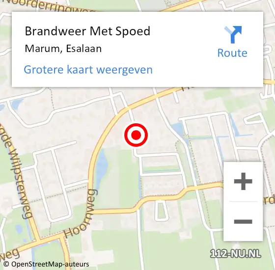 Locatie op kaart van de 112 melding: Brandweer Met Spoed Naar Marum, Esalaan op 11 mei 2018 03:12