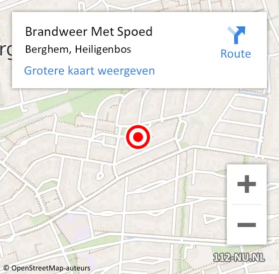 Locatie op kaart van de 112 melding: Brandweer Met Spoed Naar Berghem, Heiligenbos op 11 mei 2018 04:52