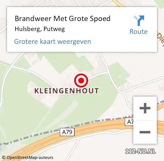 Locatie op kaart van de 112 melding: Brandweer Met Grote Spoed Naar Hulsberg, Putweg op 11 mei 2018 05:33