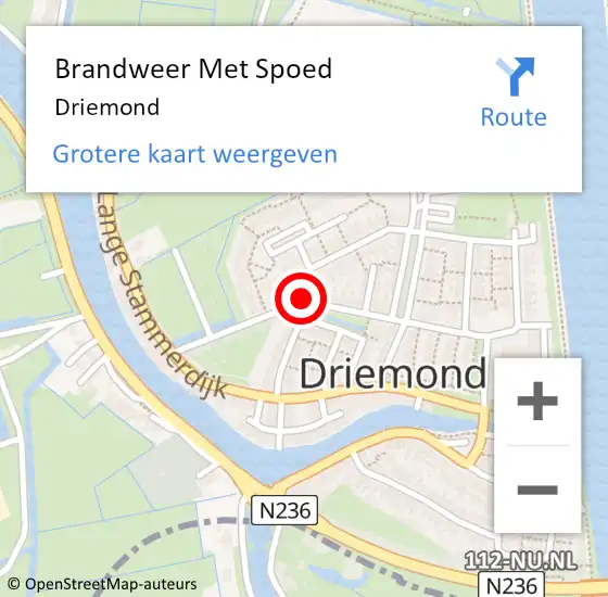 Locatie op kaart van de 112 melding: Brandweer Met Spoed Naar Driemond op 11 mei 2018 06:10