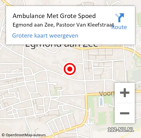 Locatie op kaart van de 112 melding: Ambulance Met Grote Spoed Naar Egmond aan Zee, Pastoor van Kleefstraat op 11 mei 2018 07:52