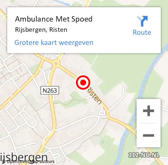 Locatie op kaart van de 112 melding: Ambulance Met Spoed Naar Rijsbergen, Risten op 11 mei 2018 09:00