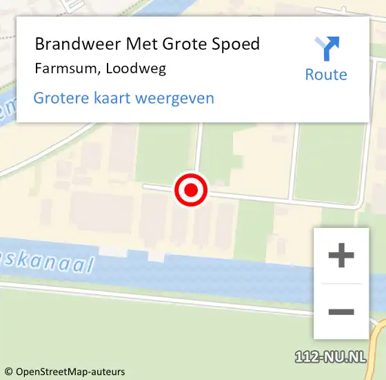 Locatie op kaart van de 112 melding: Brandweer Met Grote Spoed Naar Farmsum, Loodweg op 11 mei 2018 10:32