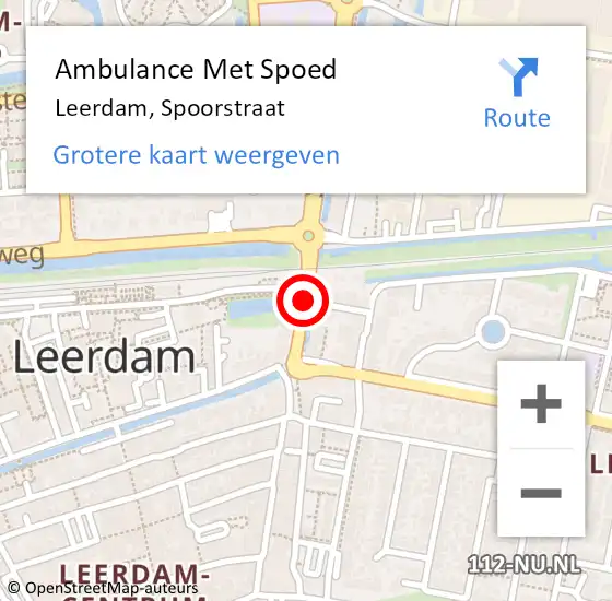 Locatie op kaart van de 112 melding: Ambulance Met Spoed Naar Leerdam, Spoorstraat op 11 mei 2018 11:23