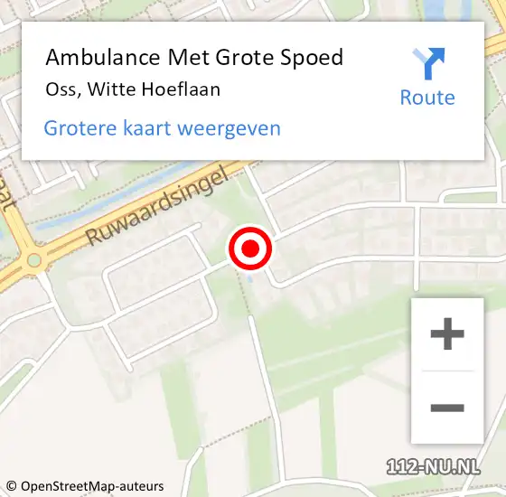 Locatie op kaart van de 112 melding: Ambulance Met Grote Spoed Naar Oss, Witte Hoeflaan op 11 mei 2018 15:50