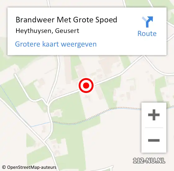 Locatie op kaart van de 112 melding: Brandweer Met Grote Spoed Naar Heythuysen, Geusert op 11 mei 2018 16:23