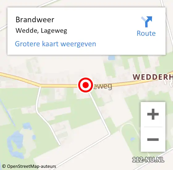 Locatie op kaart van de 112 melding: Brandweer Wedde, Lageweg op 11 mei 2018 17:47