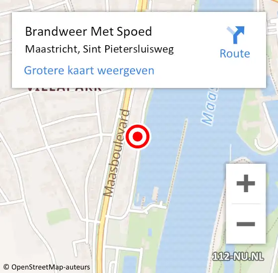 Locatie op kaart van de 112 melding: Brandweer Met Spoed Naar Maastricht, Sint Pietersluisweg op 11 mei 2018 17:50