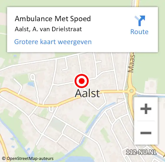 Locatie op kaart van de 112 melding: Ambulance Met Spoed Naar Aalst, A. van Drielstraat op 11 mei 2018 18:30