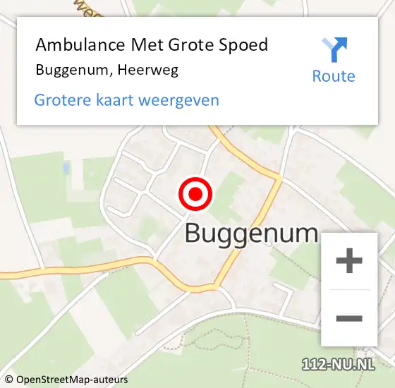 Locatie op kaart van de 112 melding: Ambulance Met Grote Spoed Naar Buggenum, Heerweg op 11 mei 2018 19:18