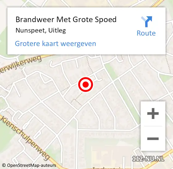 Locatie op kaart van de 112 melding: Brandweer Met Grote Spoed Naar Nunspeet, Uitleg op 11 mei 2018 19:25