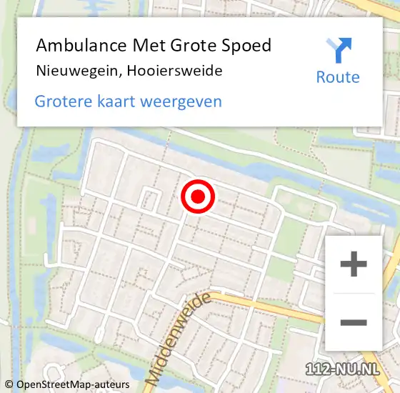 Locatie op kaart van de 112 melding: Ambulance Met Grote Spoed Naar Nieuwegein, Hooiersweide op 11 mei 2018 19:56