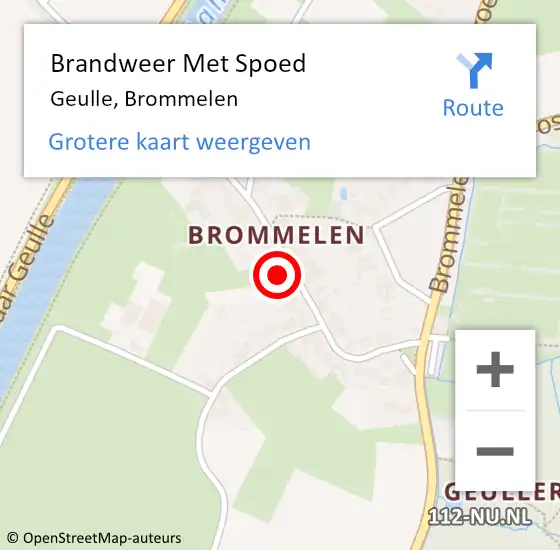 Locatie op kaart van de 112 melding: Brandweer Met Spoed Naar Geulle, Brommelen op 11 mei 2018 20:59