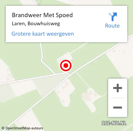 Locatie op kaart van de 112 melding: Brandweer Met Spoed Naar Laren, Bouwhuisweg op 23 september 2013 15:04