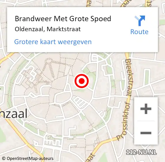 Locatie op kaart van de 112 melding: Brandweer Met Grote Spoed Naar Oldenzaal, Marktstraat op 12 mei 2018 06:54