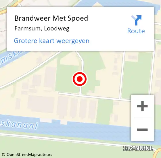 Locatie op kaart van de 112 melding: Brandweer Met Spoed Naar Farmsum, Loodweg op 12 mei 2018 07:31