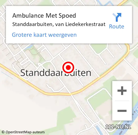 Locatie op kaart van de 112 melding: Ambulance Met Spoed Naar Standdaarbuiten, van Liedekerkestraat op 12 mei 2018 08:01