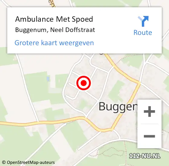 Locatie op kaart van de 112 melding: Ambulance Met Spoed Naar Buggenum, Neel Doffstraat op 12 mei 2018 09:15